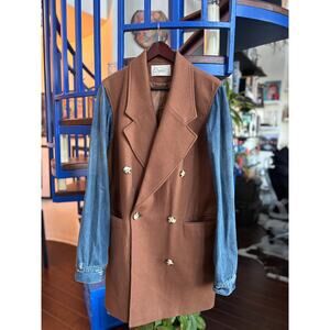 Elegant Collection Brown Double Breasted Coat Size 44